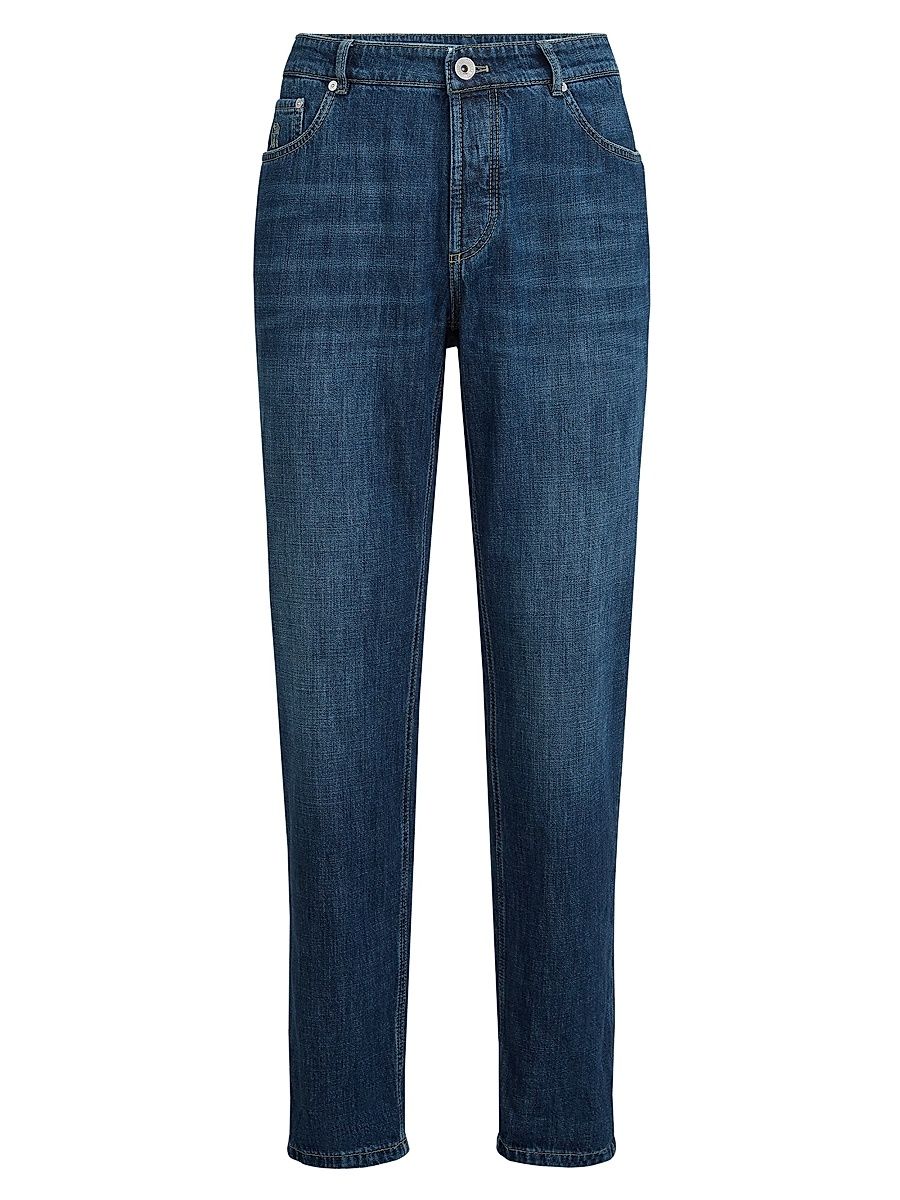 Men's Lightweight Denim Traditional Fit Five Pocket Jeans - Dark Denim - Size 48