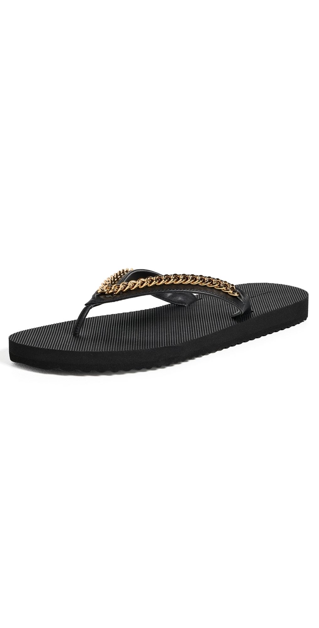 Stella McCartney Falabella Chain Flip-Flops Black 39