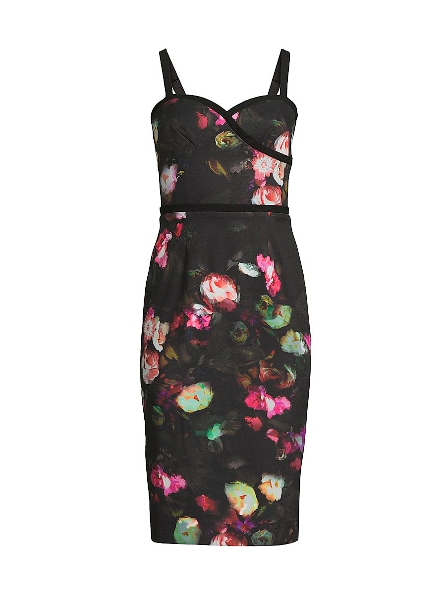 Women's Daria Floral Sweetheart Midi-Dress - Dusky Corsage - Size 8