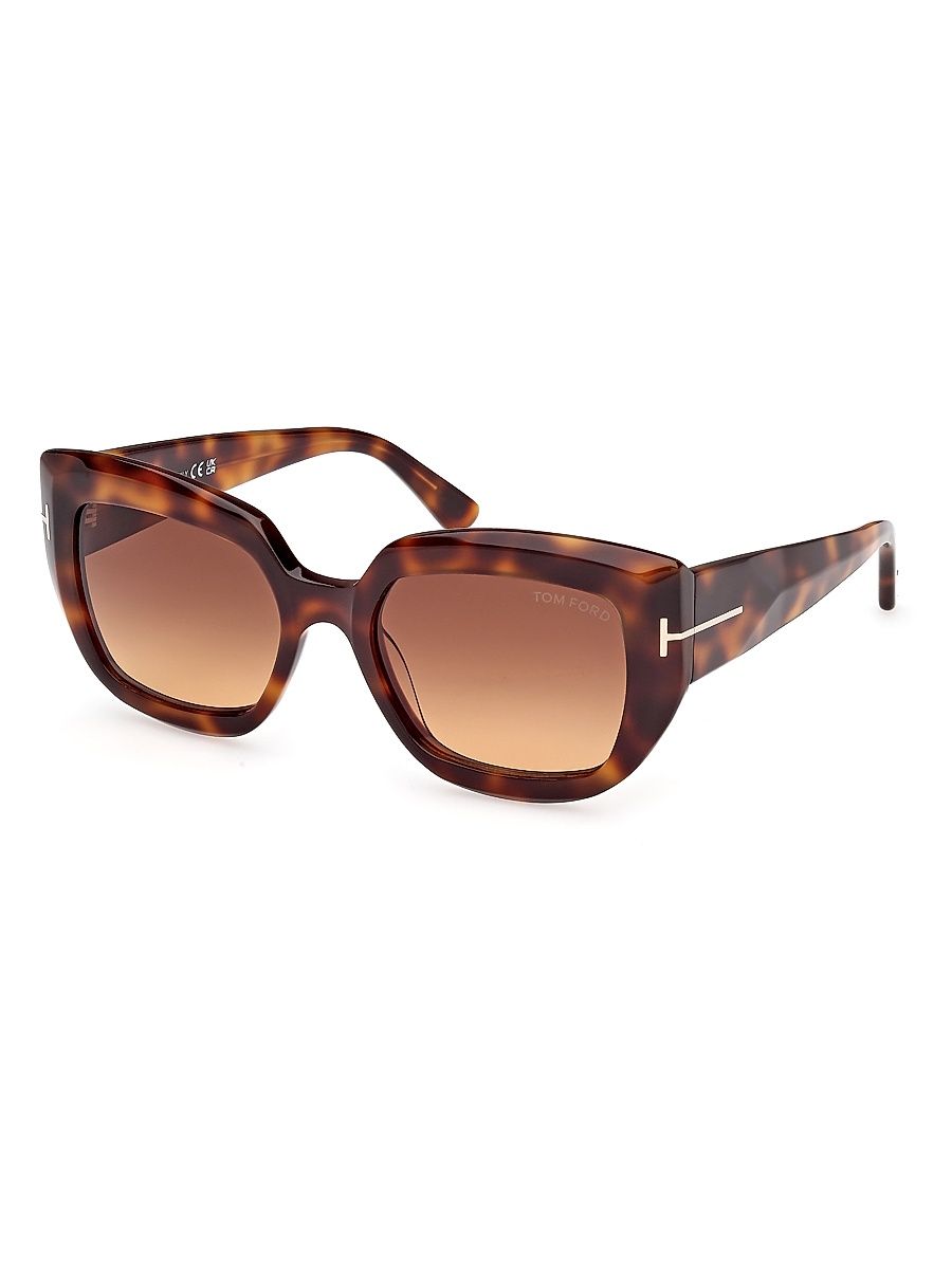 Women's Saltzman 53MM Butterfly Sunglasses - Brown Dark Havana