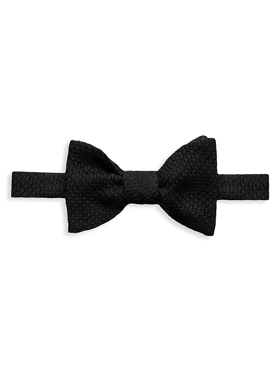 Men's Grenadine Silk Bow Tie - Black