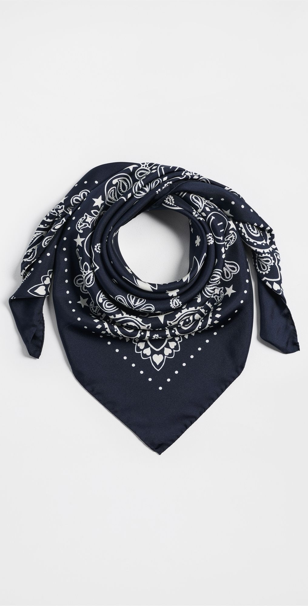 Call It By Your Name Silk Bandana Large NAVY One Size