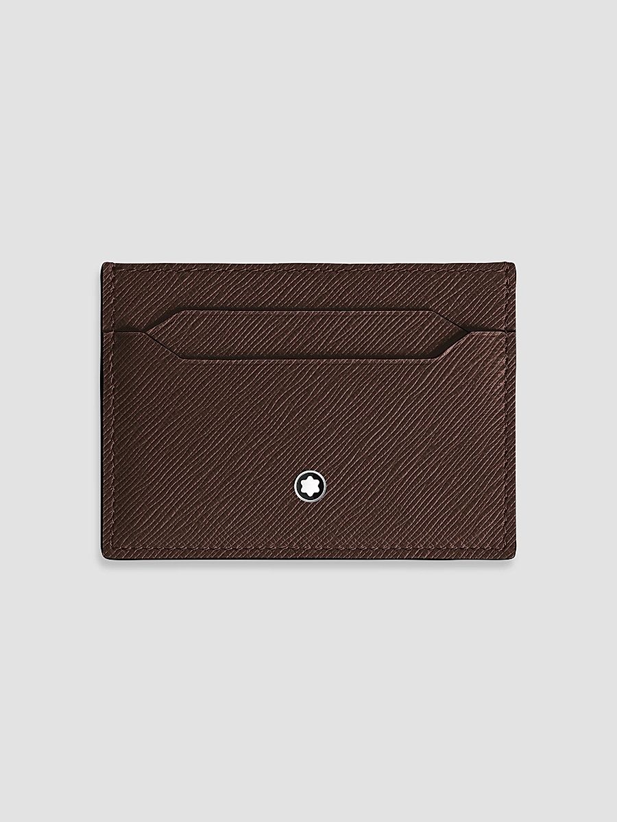 Men's Sartorial Leather Card Holder - Brown
