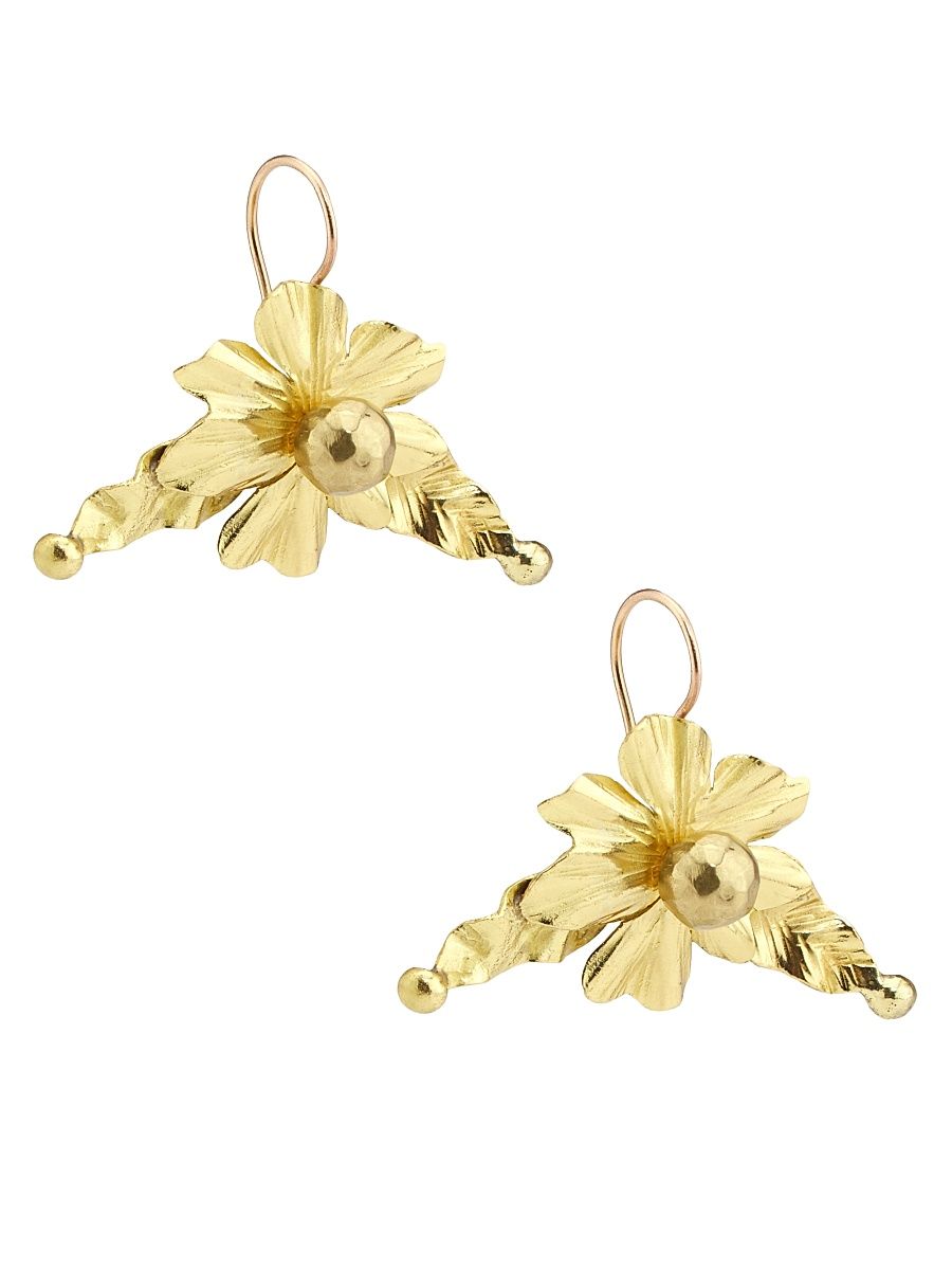 Women's Gaia Goldtone Flower Drop Earrings - Brass
