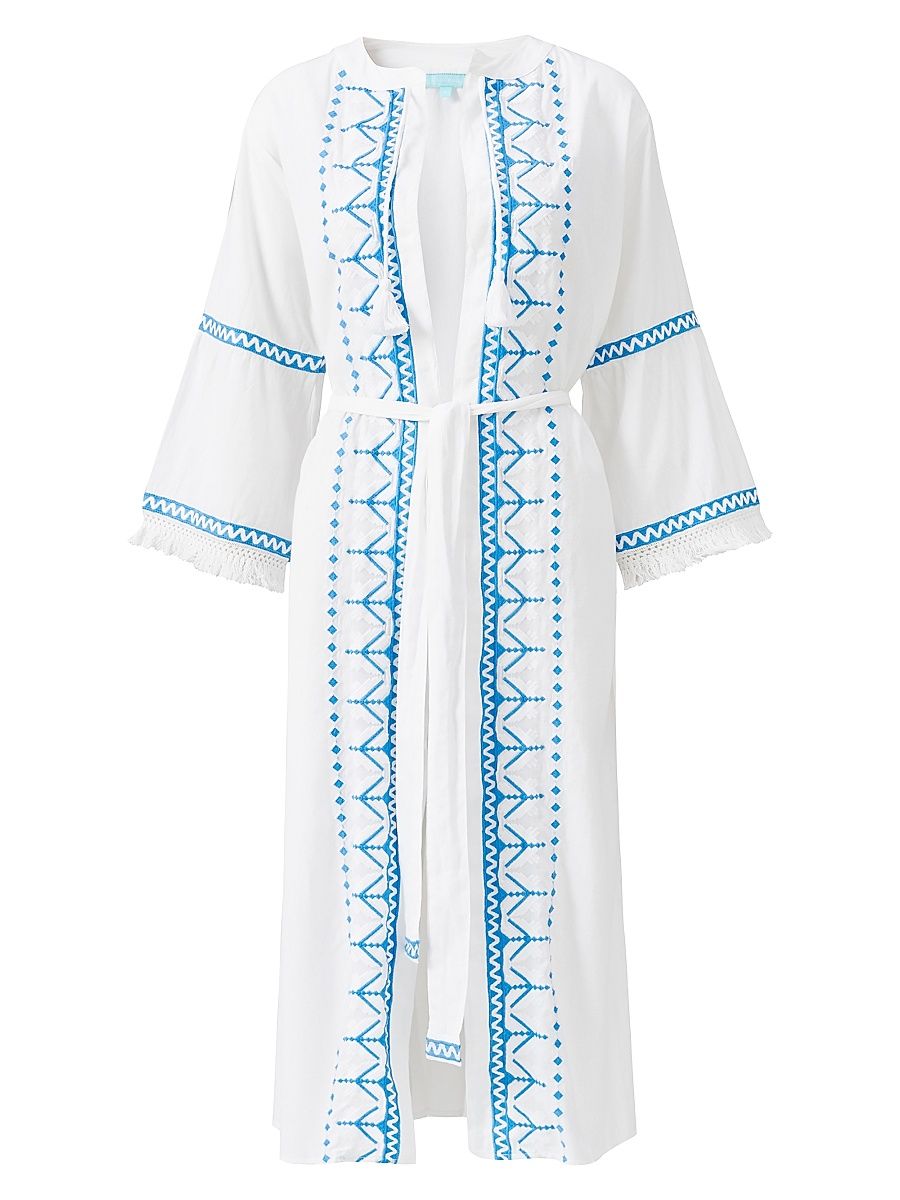 Women's Anais Open Front Midi-Kaftan - White - Size XL