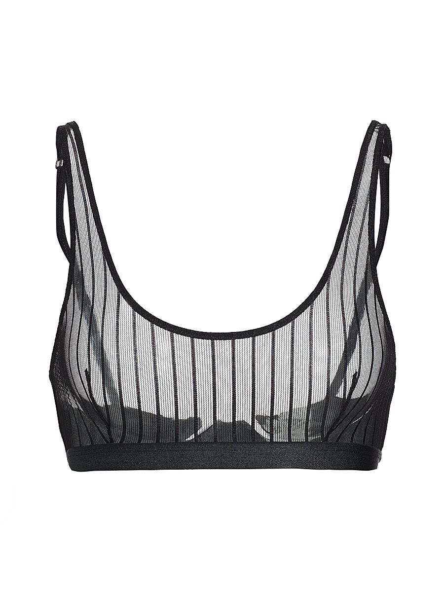 Women's Shadow Stripe Shadow Stripe Bralette - Black - Size Small