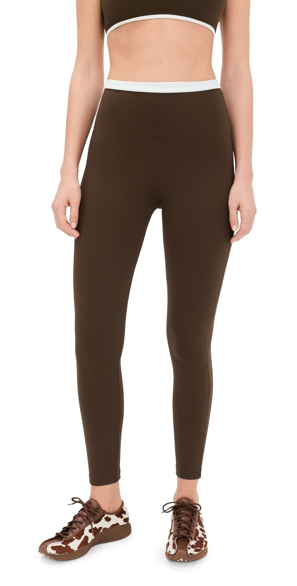 Port De Bras Paola Ankle Leggings Dark Chocolate S