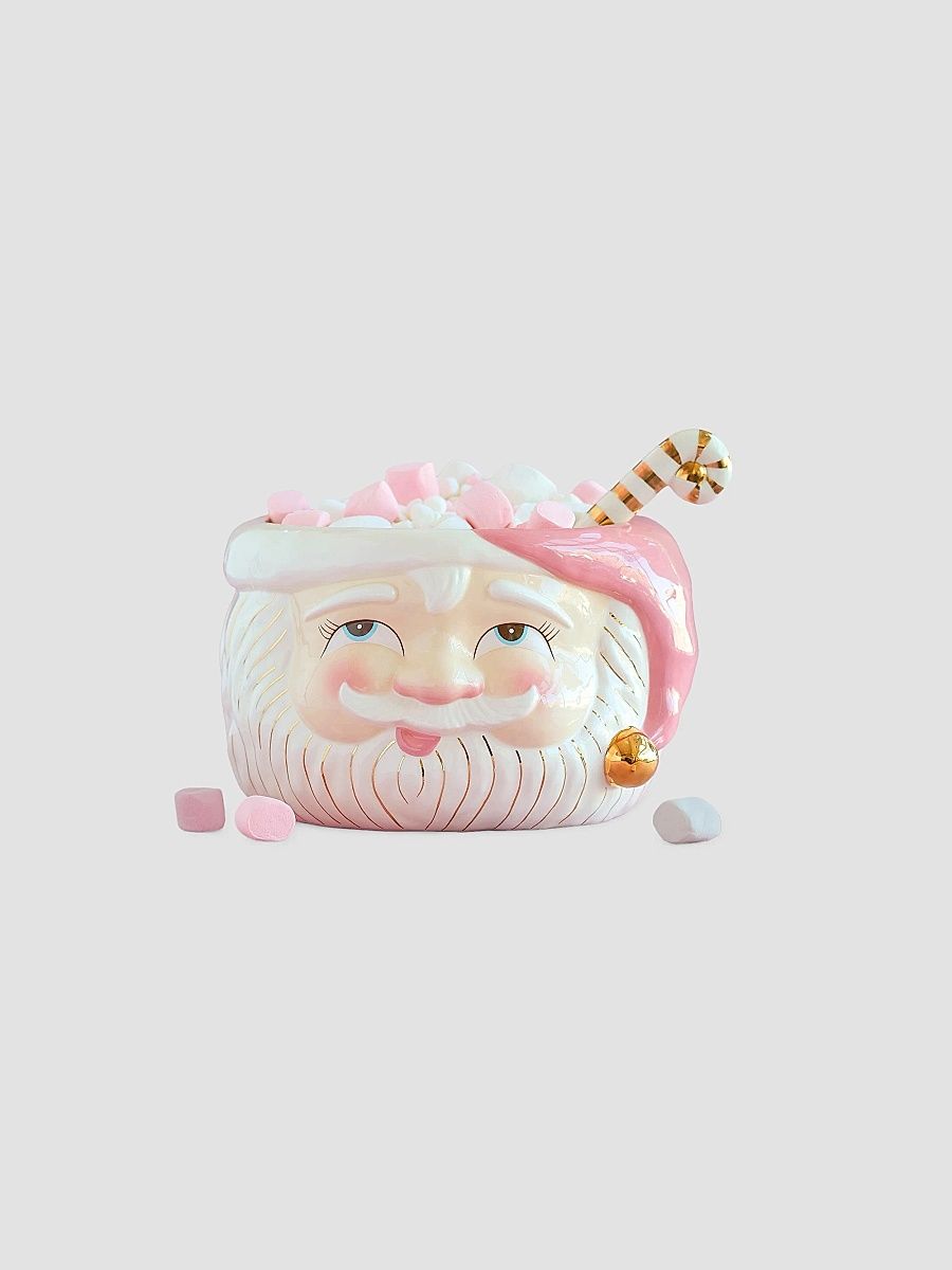 Papa Noel Ceramic Punch Bowl & Ladle