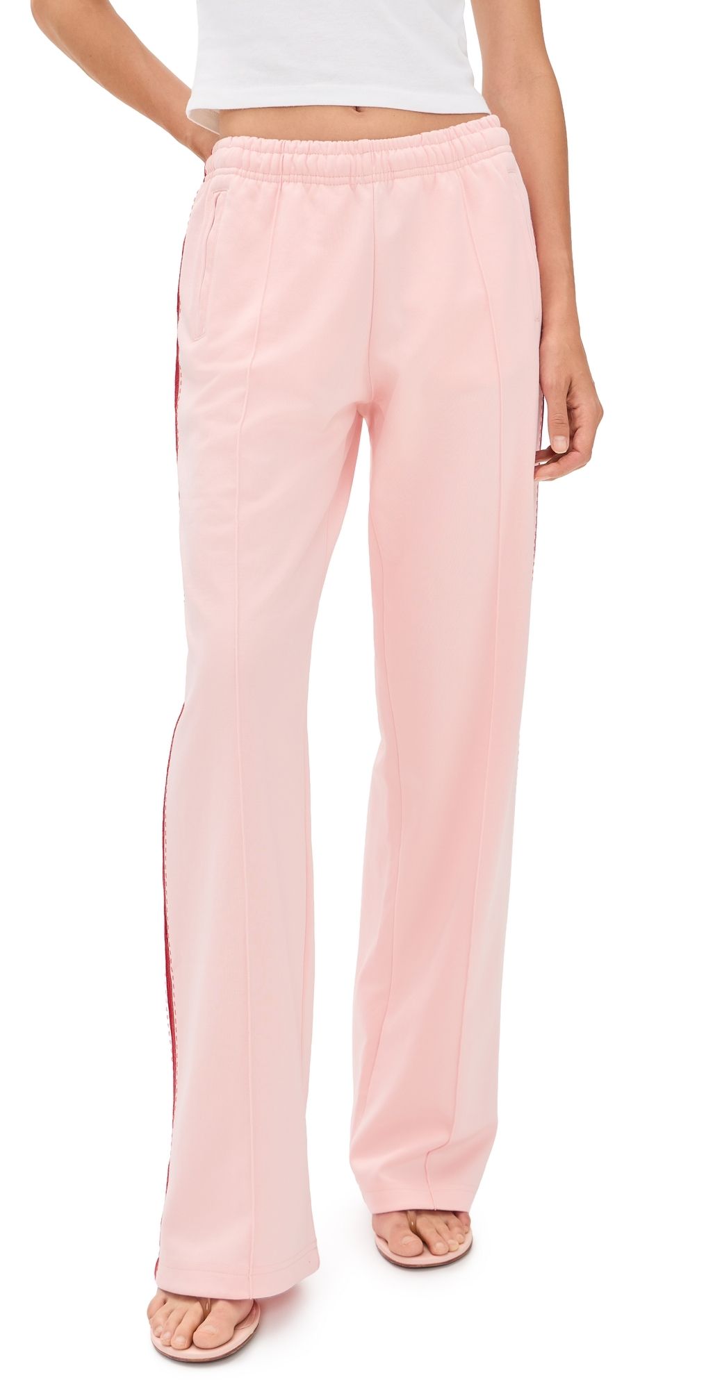 RE/DONE Sunland Track Pants Pink Salt With Red L