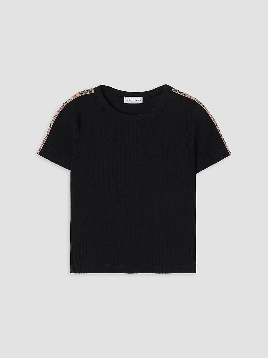 Little Girl's & Girl's Pippy Ribbed Stretch-Cotton T-Shirt - Black - Size 8