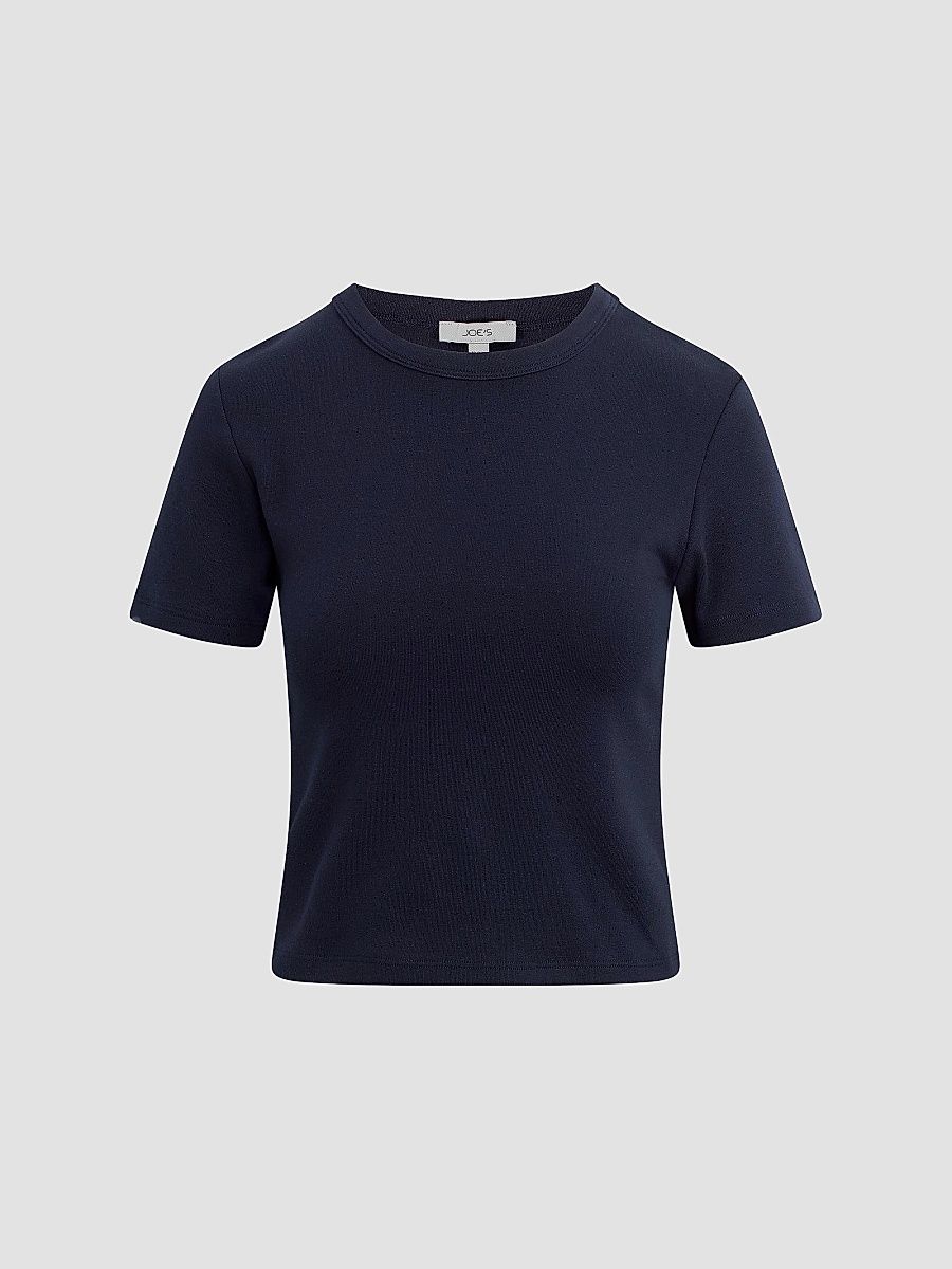Joe's Jeans Women's The Baby Cotton-Blend T-Shirt - French Navy - Size XS