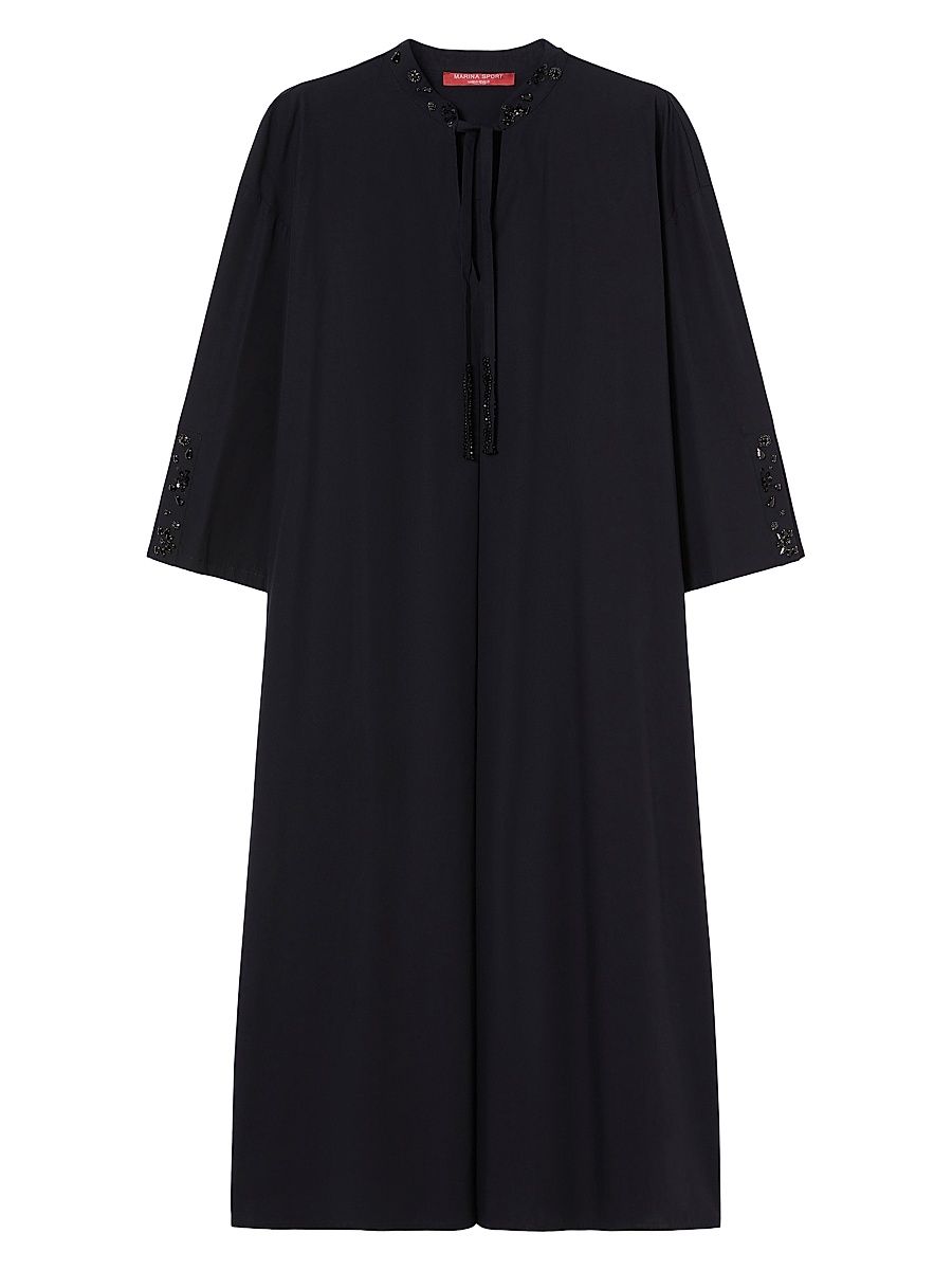 Women's Embroidered Poplin Dress - Black - Size 22