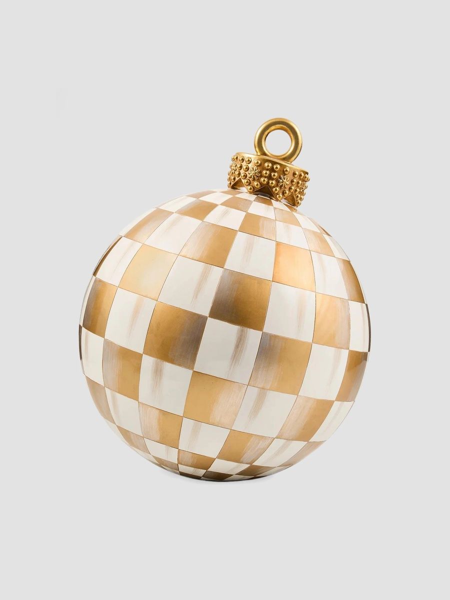MacKenzie-Childs Gold Check Tabletop Ornament