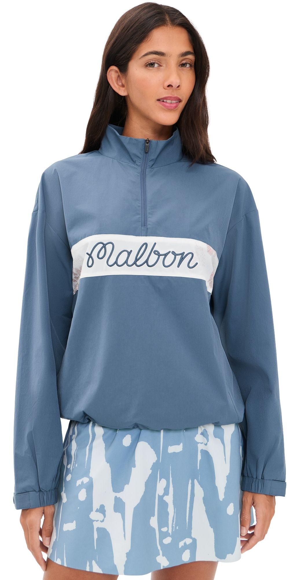 Malbon Crosscourt Blossom Windbreaker Vintage Indigo XL
