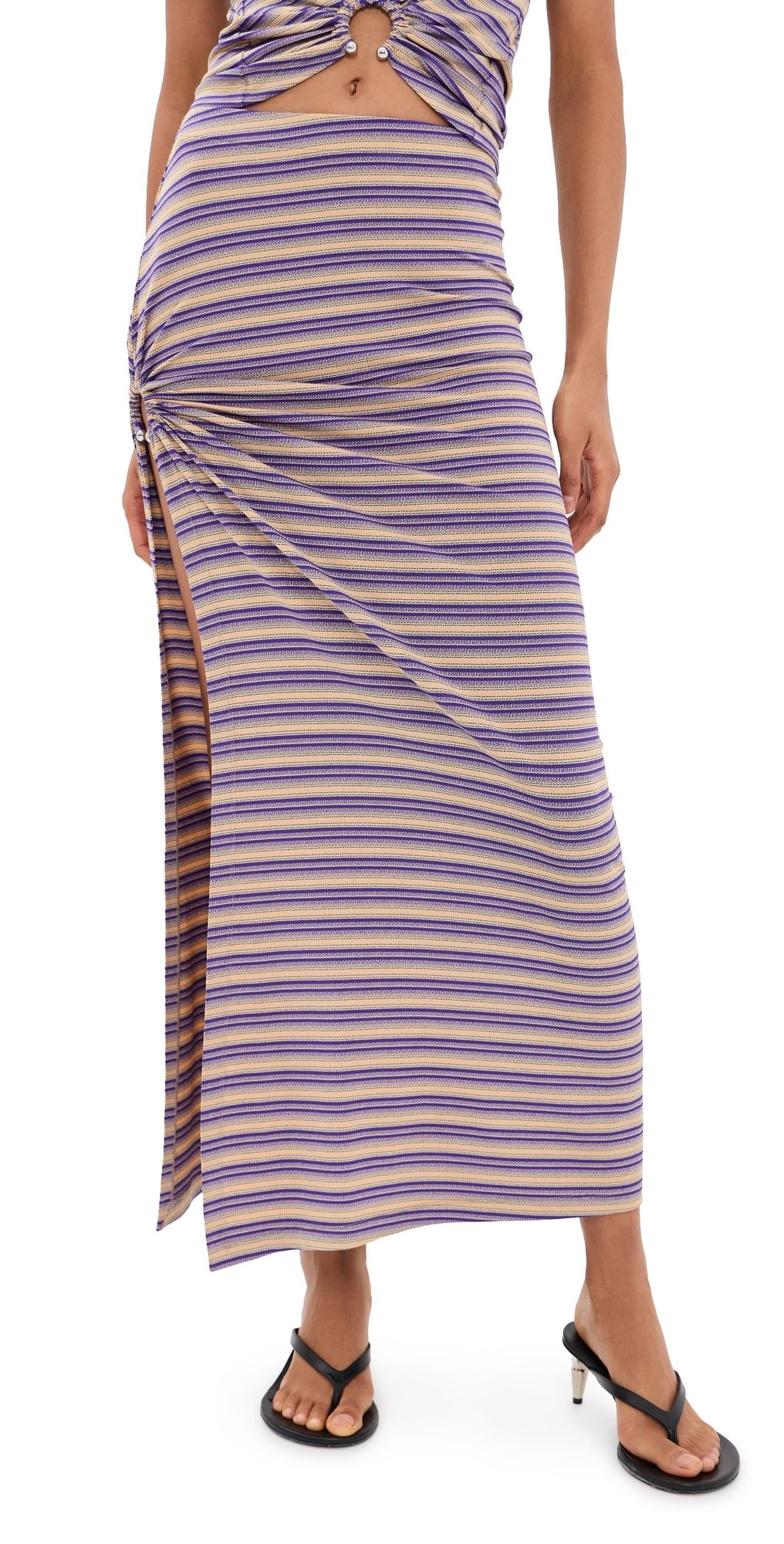 rabanne Jupe Skirt Stripes Violet/Red L