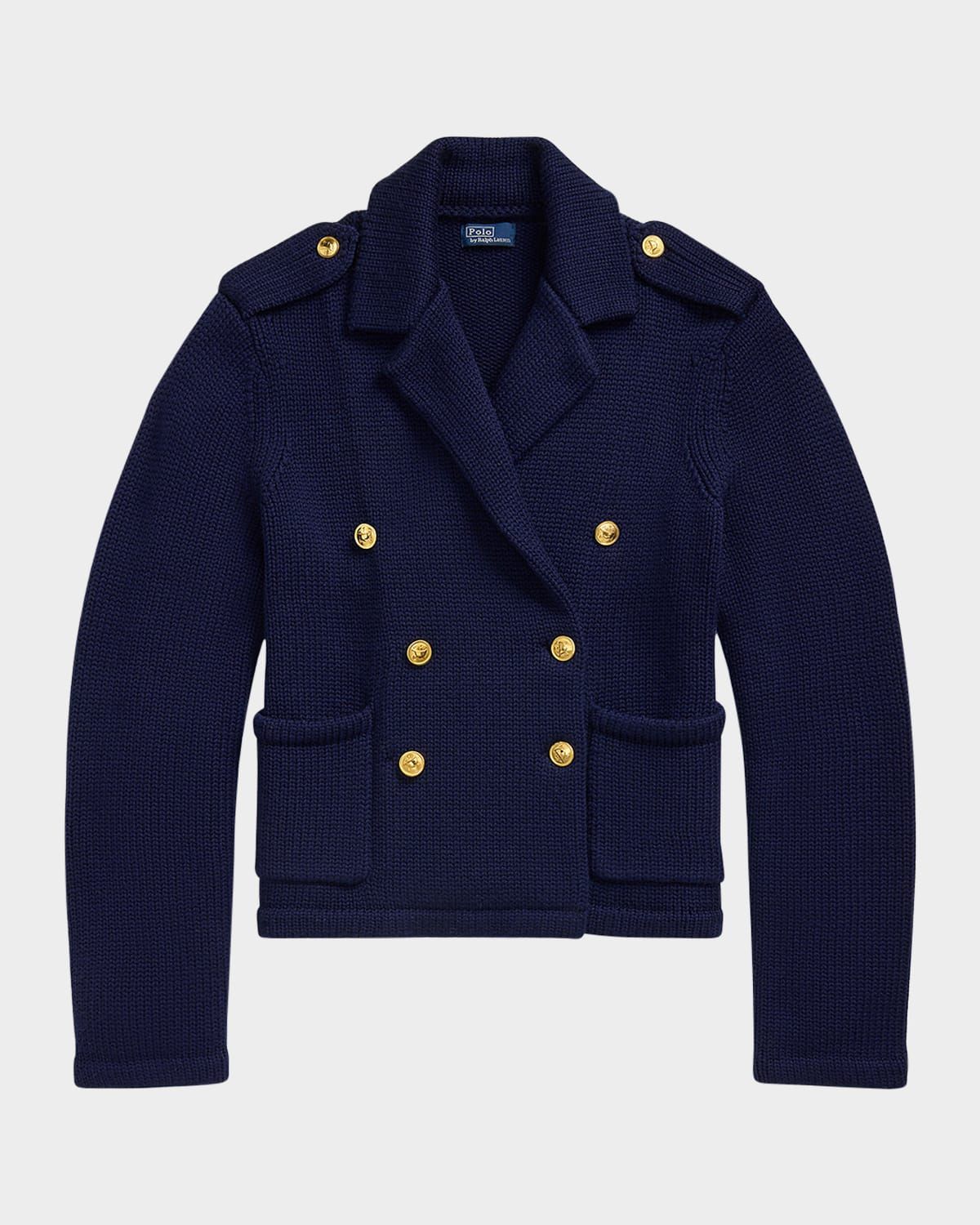 Double-Breasted Wool Sweater Blazer