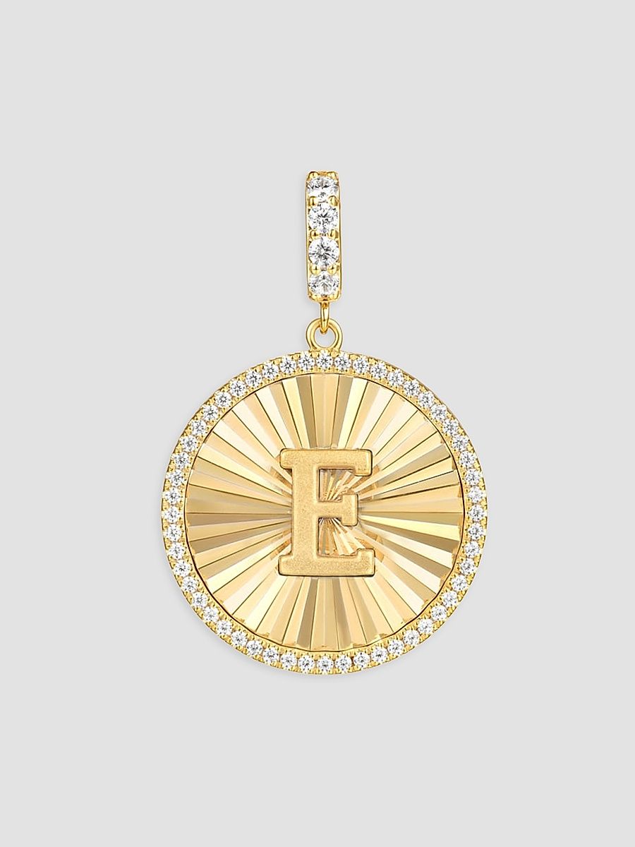 Gabriel & Co Women's Contemporary 14K Yellow Gold & 0.65 TCW Diamond "E" Initial Medallion - Yellow Gold