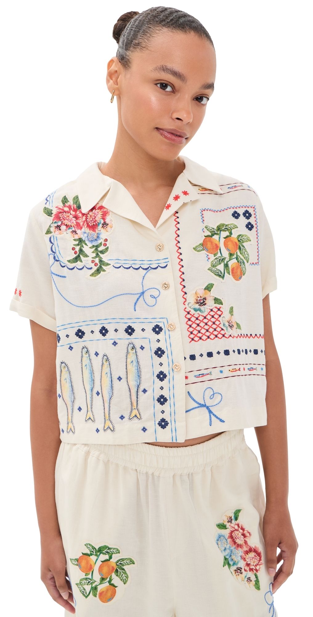 Agua Bendita Vittoria Basket Embroidered Shirt Multicolor L