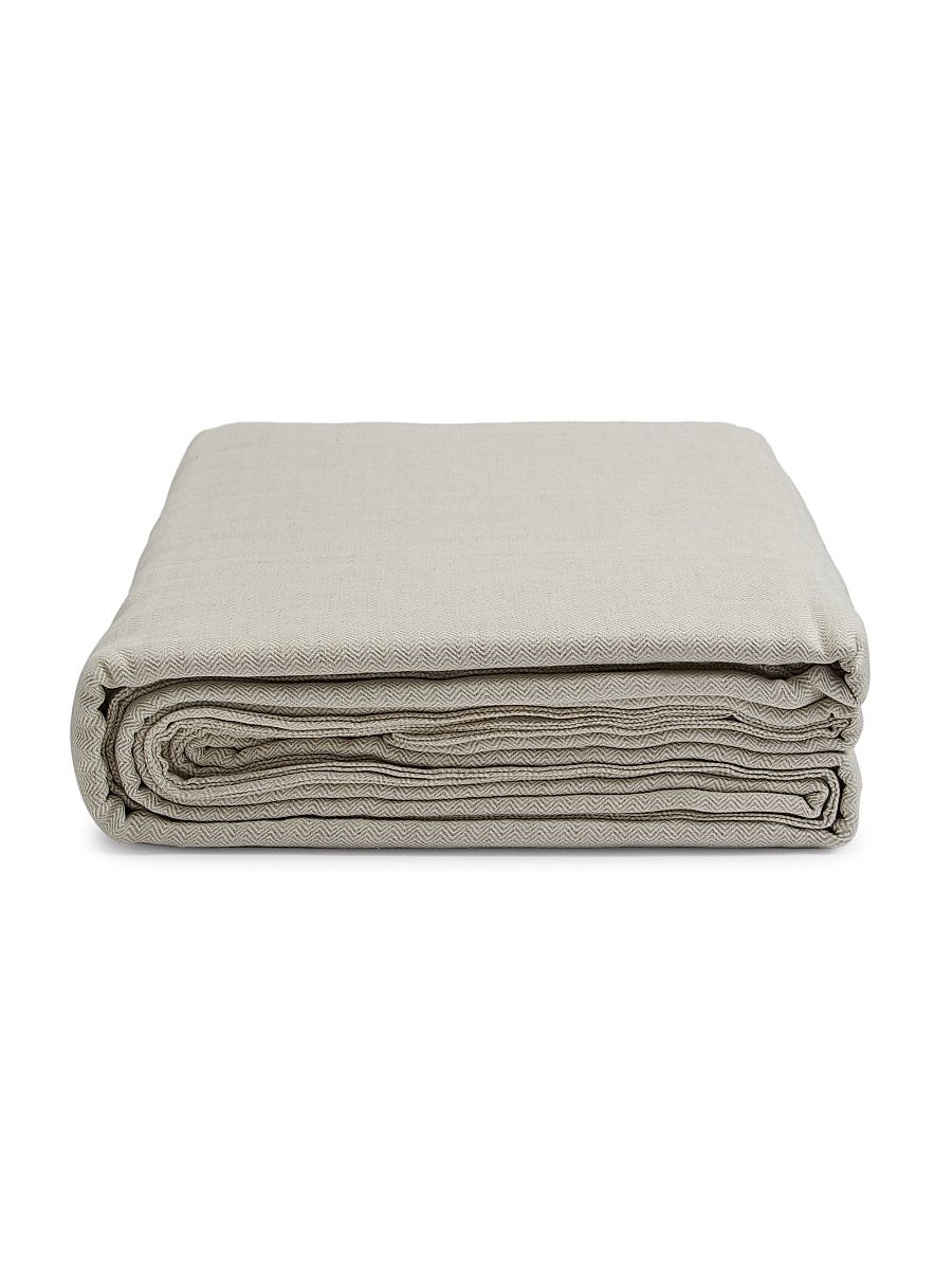 Rain Natural Herringbone Duvet Cover - Natural - Size Queen