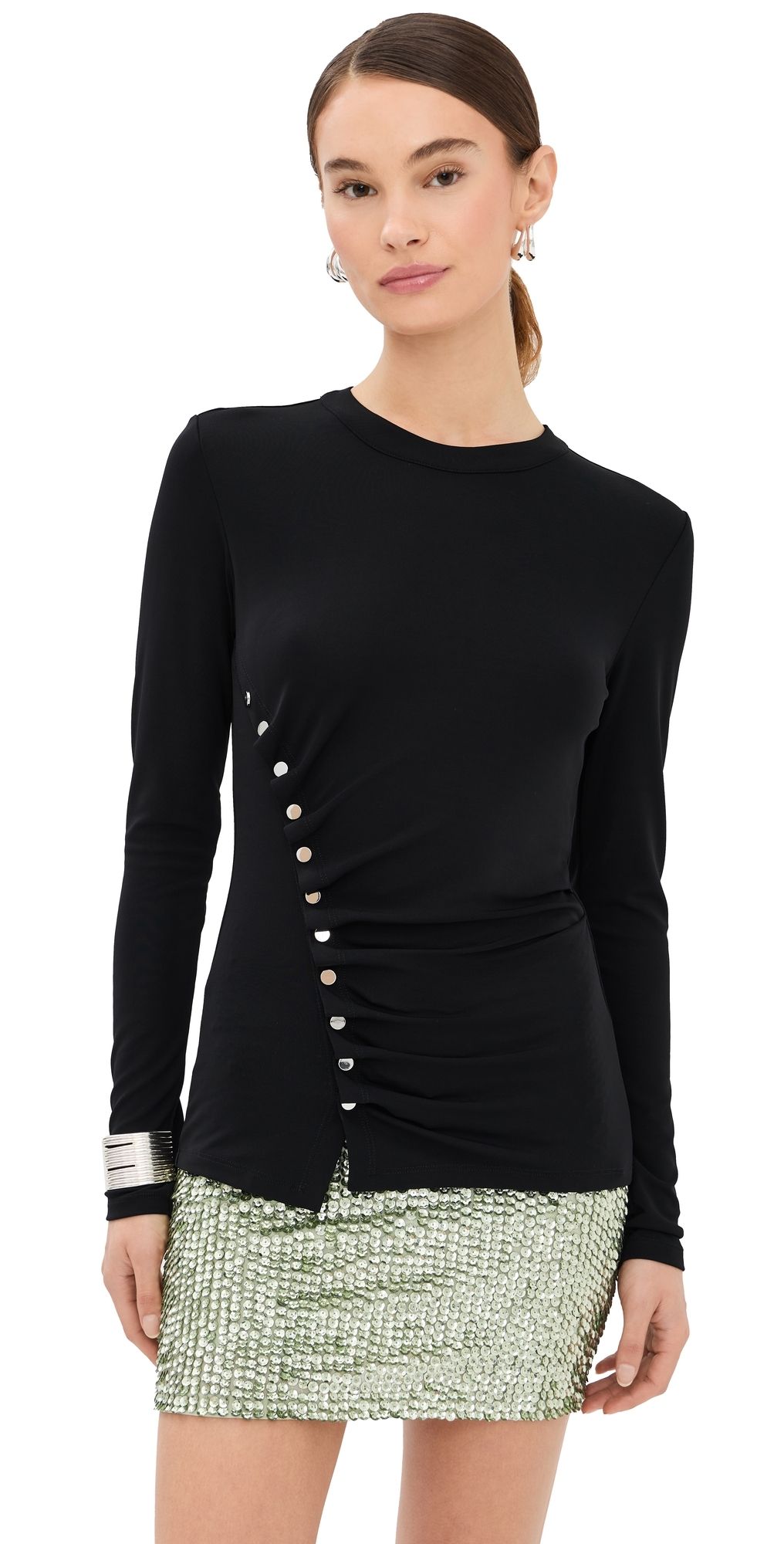 rabanne Gathered Blouse Black 40