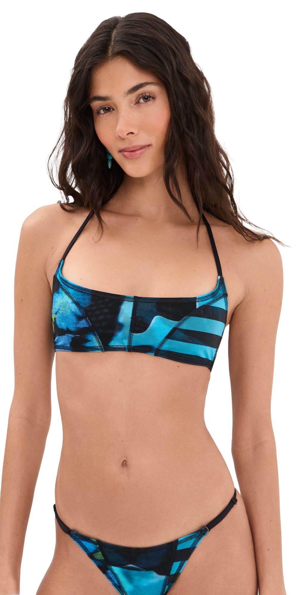 STAUD Laird Mesh Bikini Top Blue Haze Multi XS