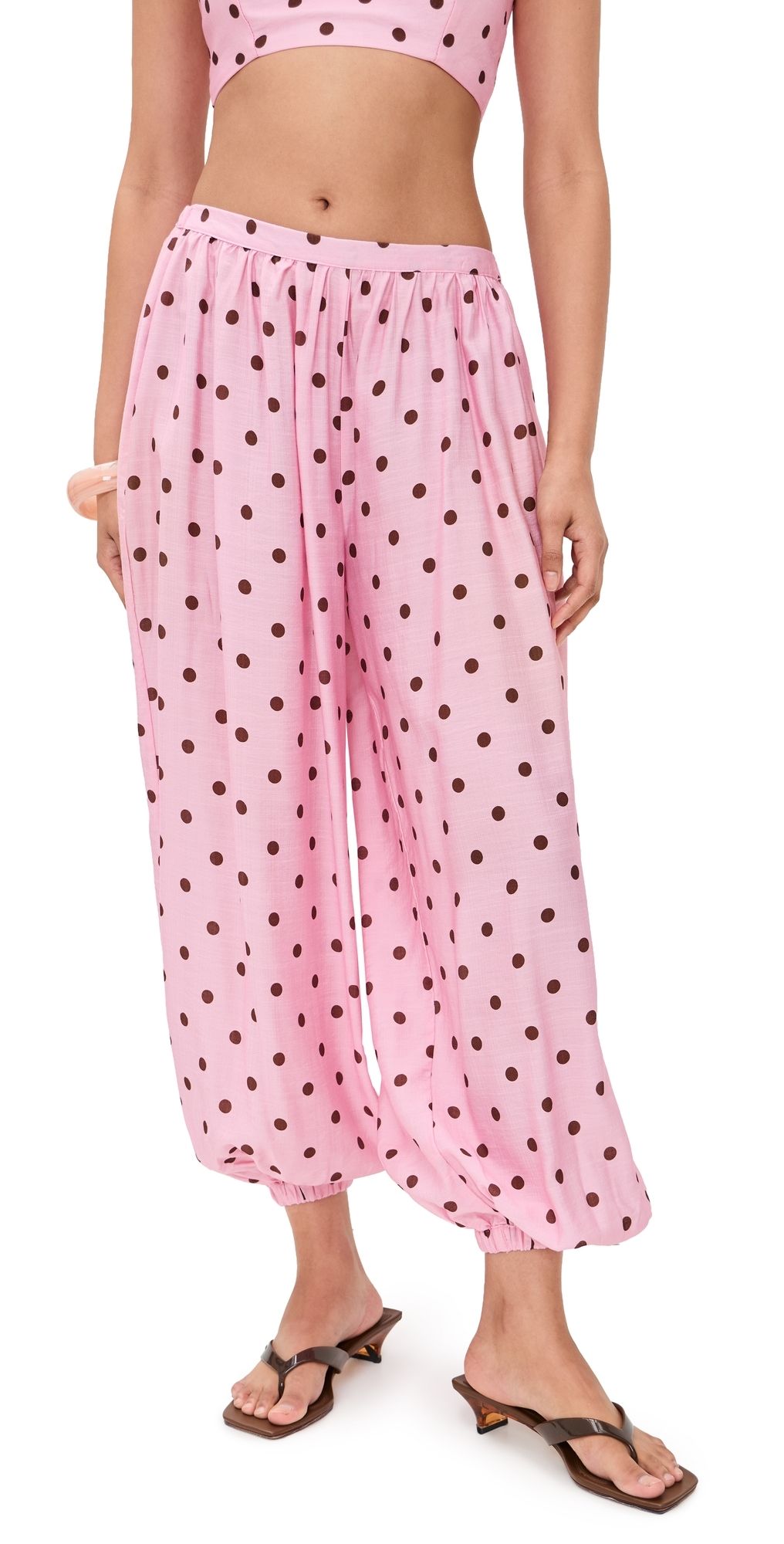Seven Wonders Klea Balloon Pants Musk/Choc Polka XS