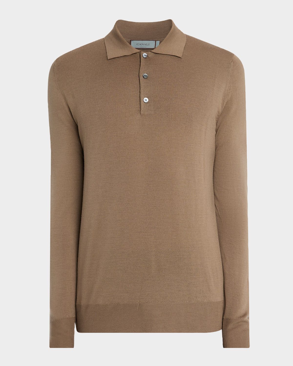 Men & apos;s Wool Knit Long-Sleeve Polo Shirt