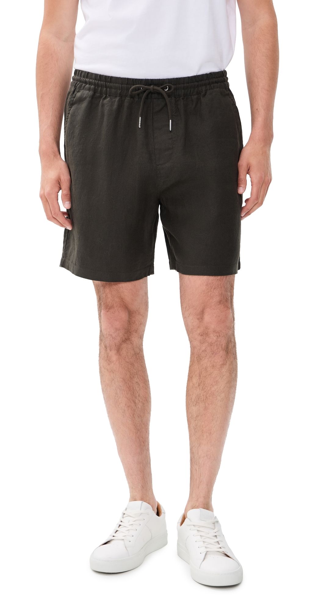 NN07 Gregor Linen Shorts 7 Dark Army L