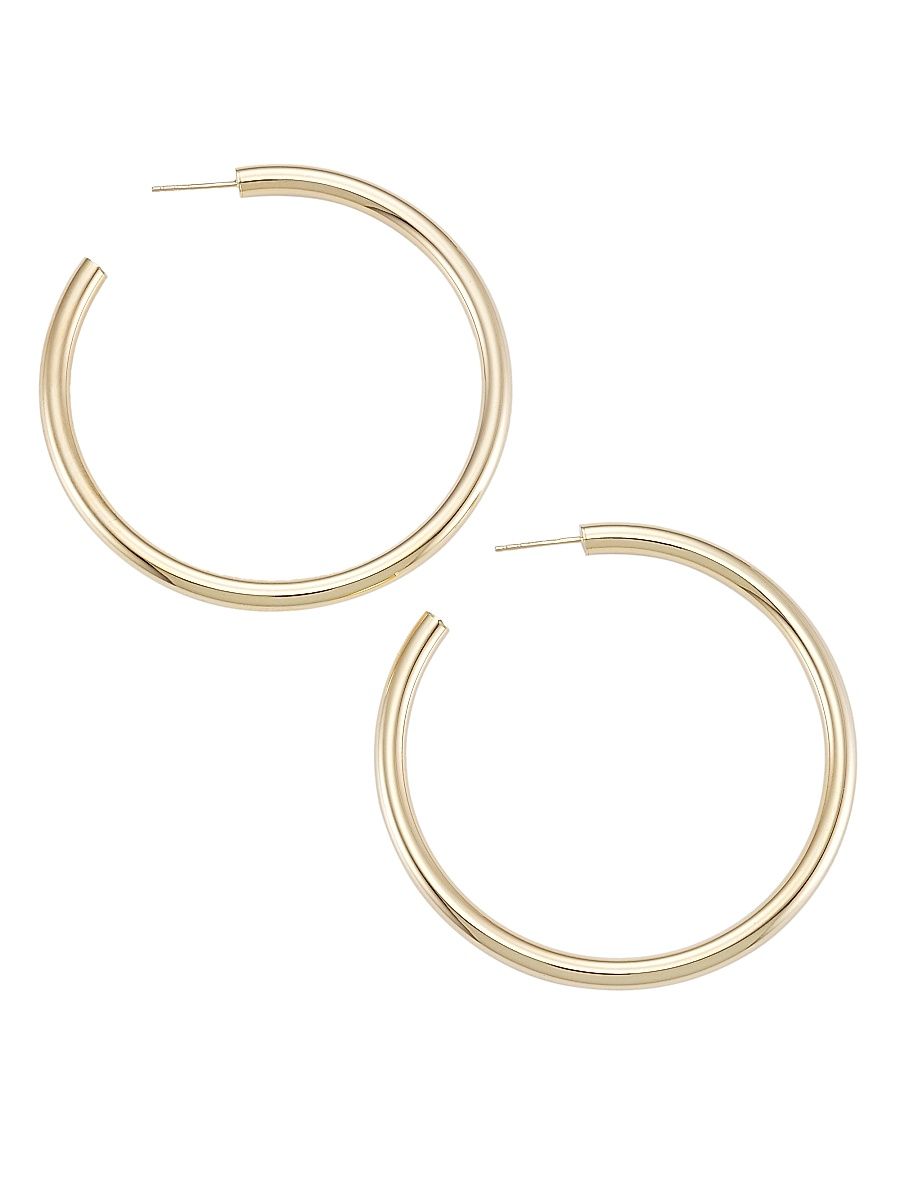 Women's 14K Gold Open Hoop Earrings - Yellow Gold