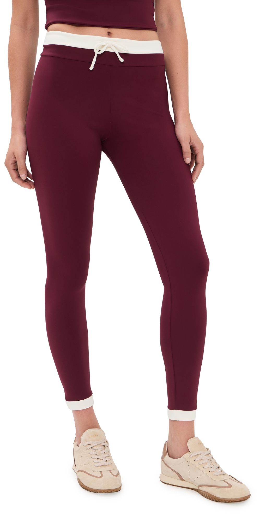 Port De Bras Anne Leggings Burgundy/Chantilly M