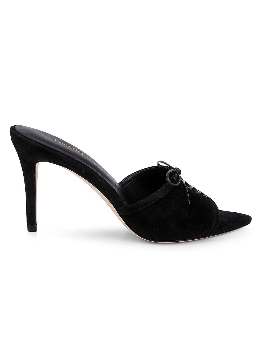 Women's Thames II 90MM Suede Slip-On Sandals - Black Suede - Size 10