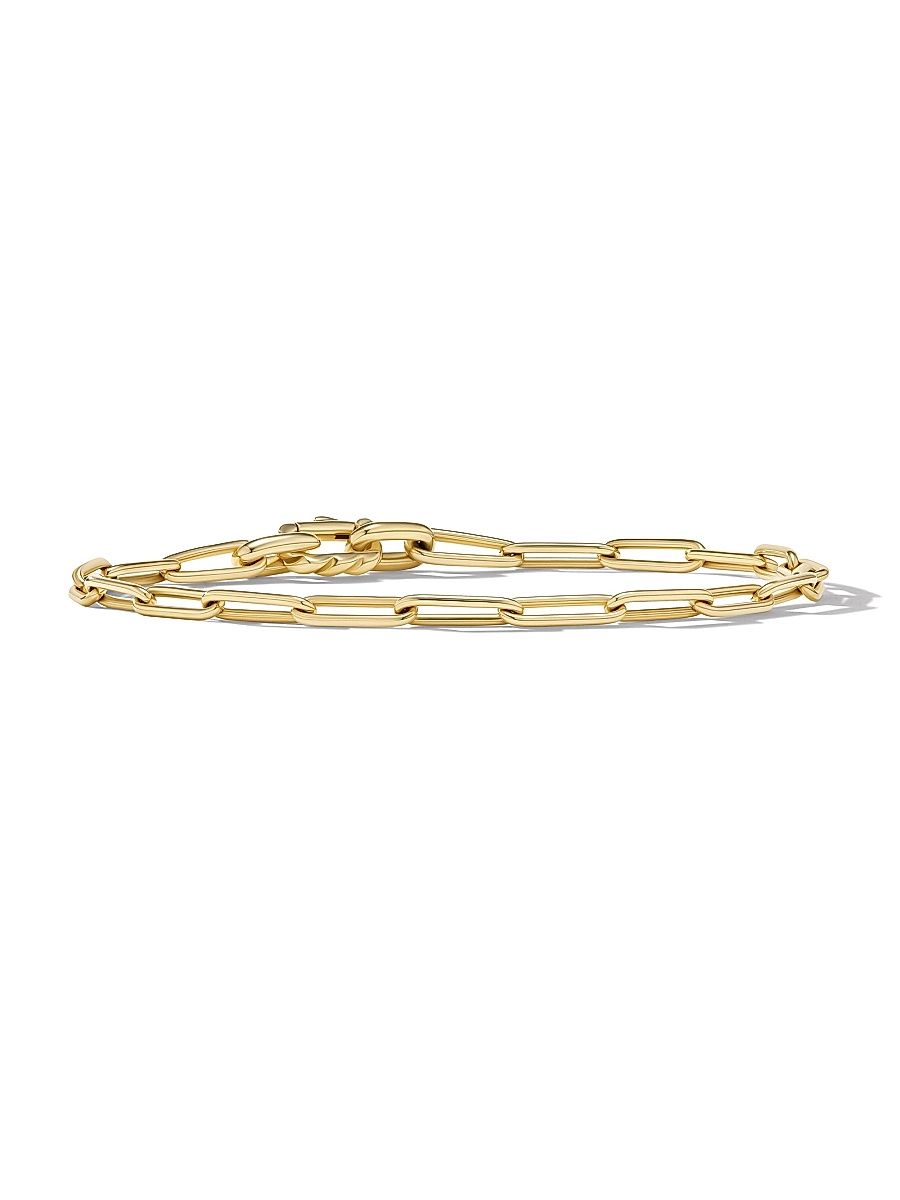 Men's Chain Link Bracelet In 18K Yellow Gold - Gold - Size Large