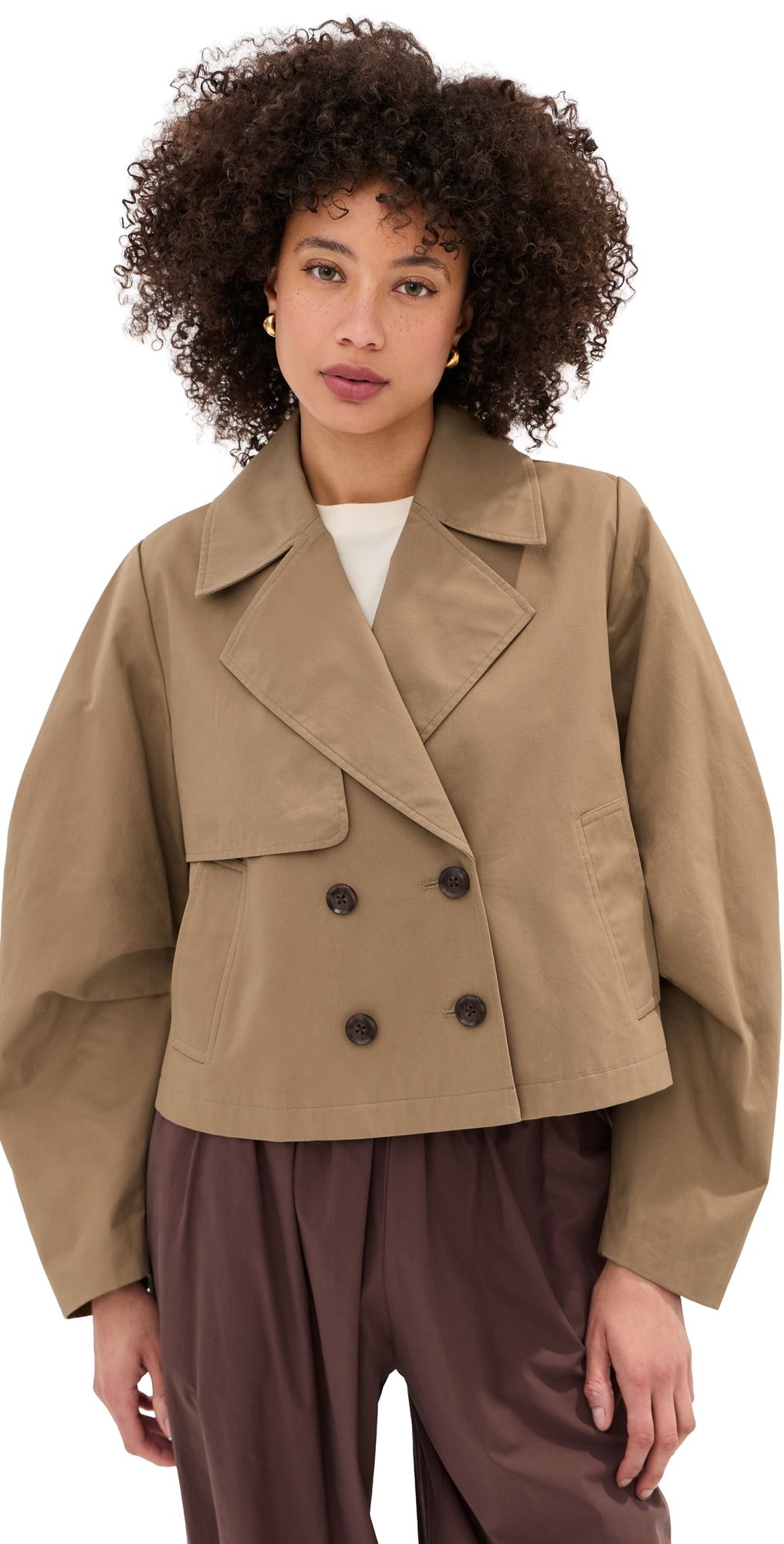 LE BOP Hardy Cropped Trench Coat Hazelnut L