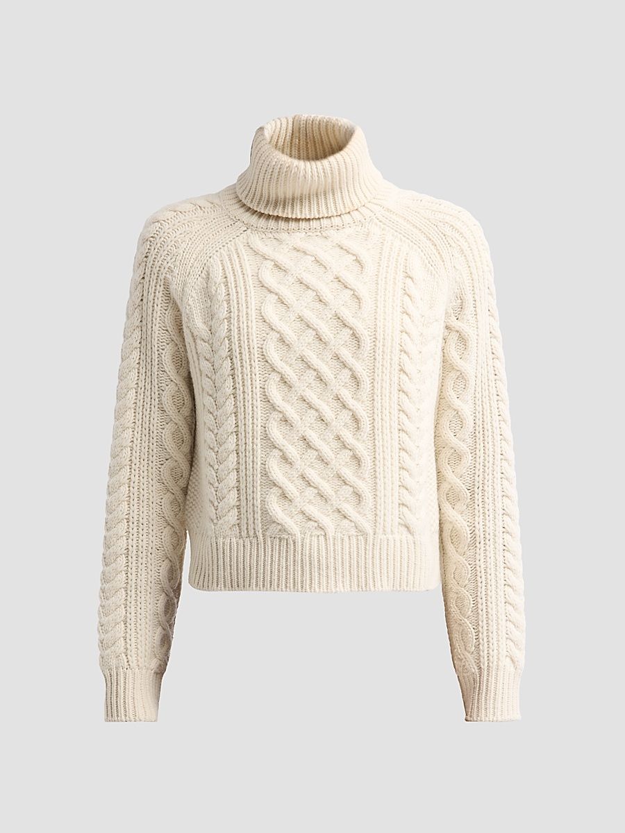 Women's Ezren Wool Cable-Knit Sweater - Ivory - Size XL