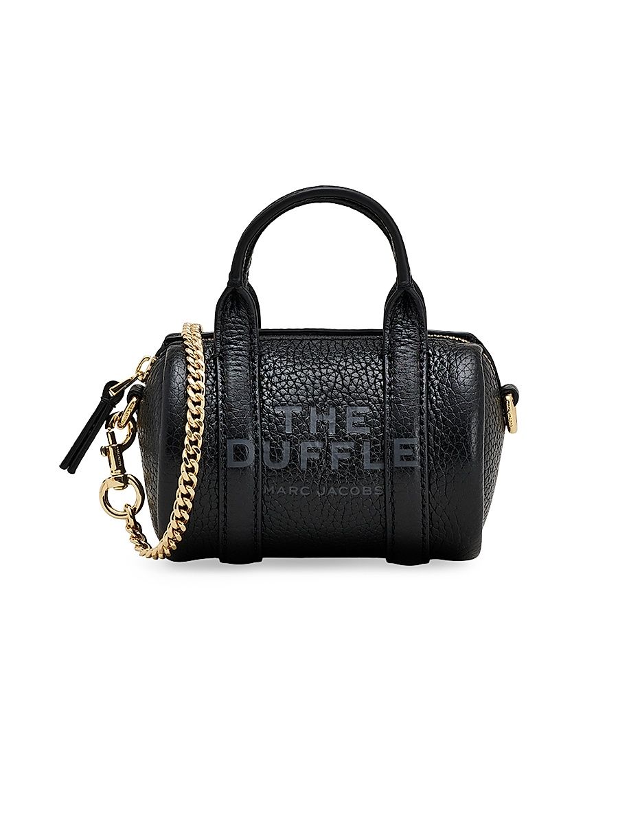 Women's Nano Duffle Leather Crossbody Bag - Black