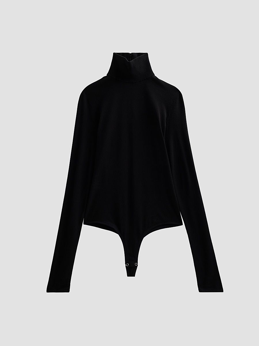 Women's Turtleneck Bodysuit - Black - Size Small