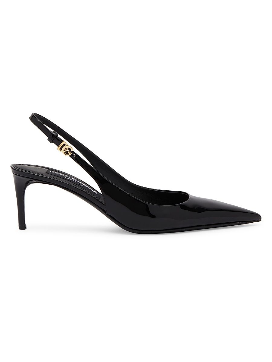 Women's 60MM Leather Slingback Pumps - Nero - Size 11
