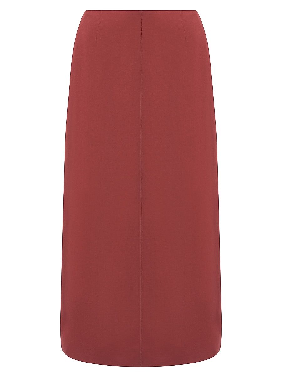 Women's Evan High-Waisted Midi-Skirt - Russet - Size 8