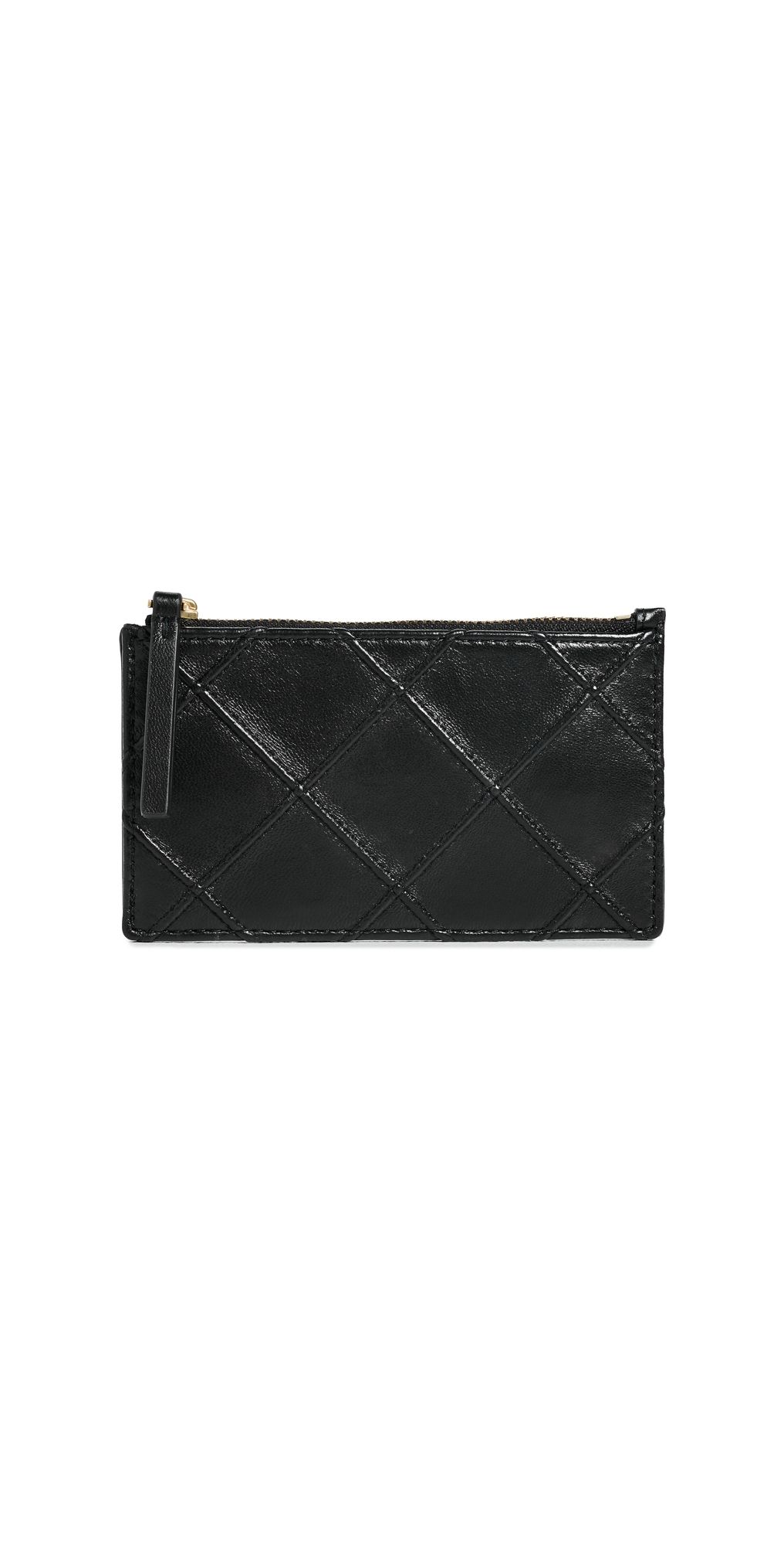Tory Burch Fleming Zip Card Case Black One Size