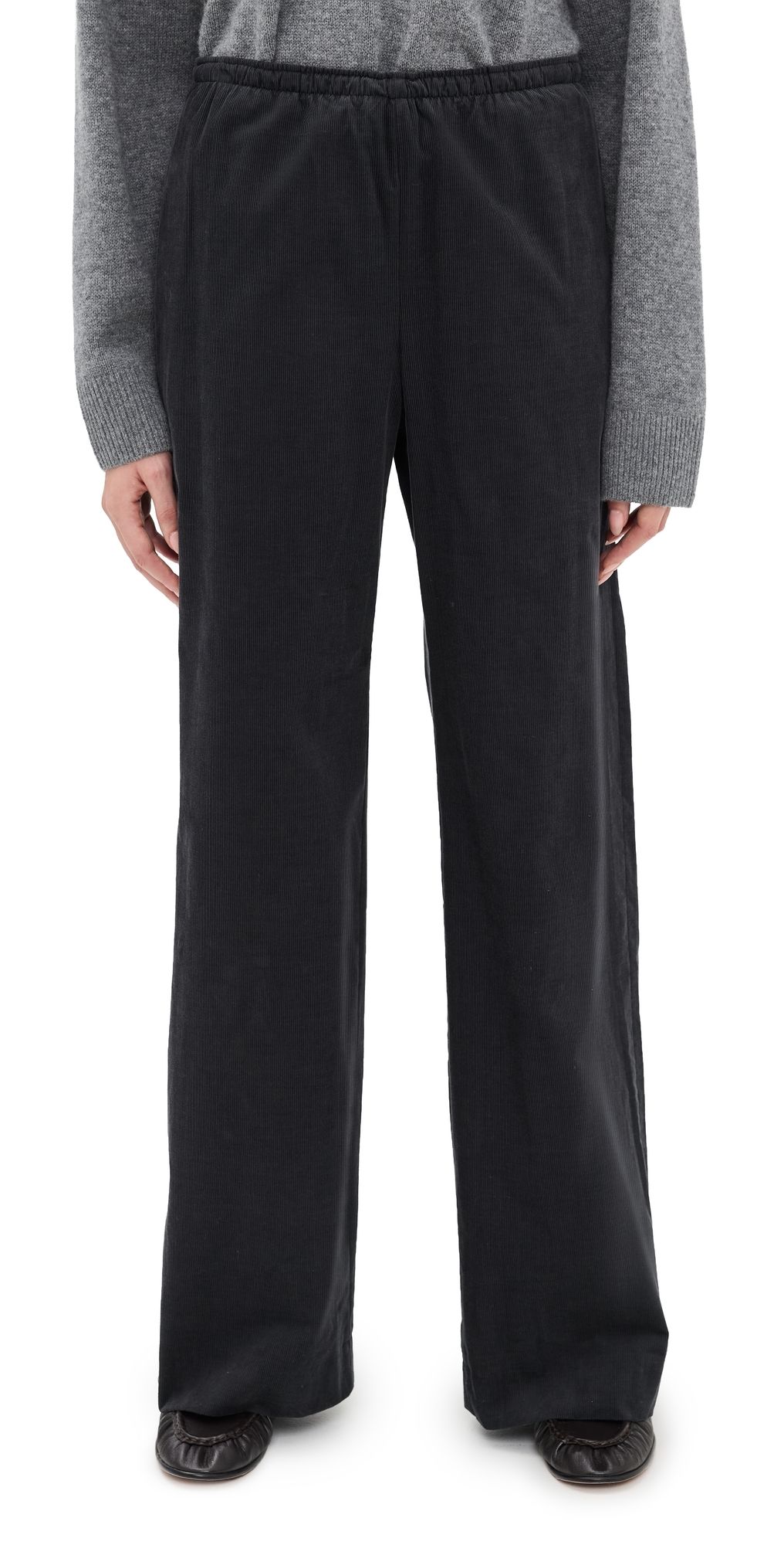 Vince Mid Rise Pull On Corduroy Pants Graphite XL