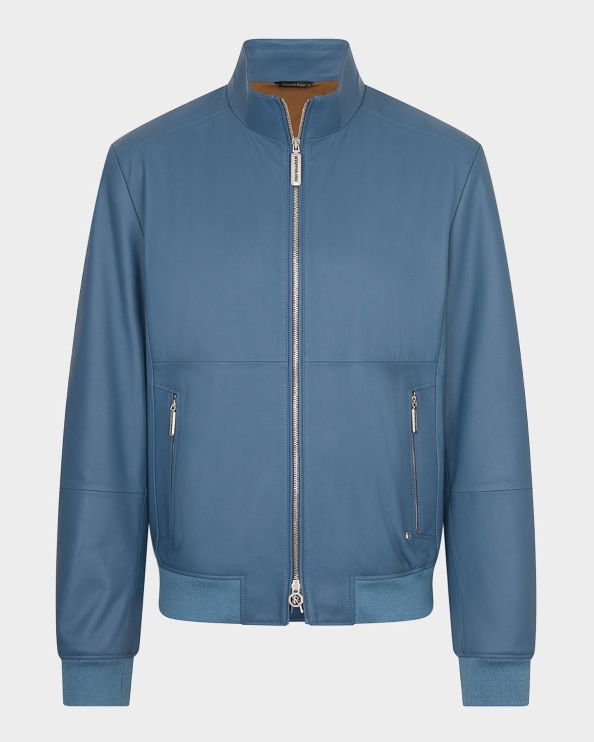 Men & apos;s Leather Full-Zip Blouson Jacket