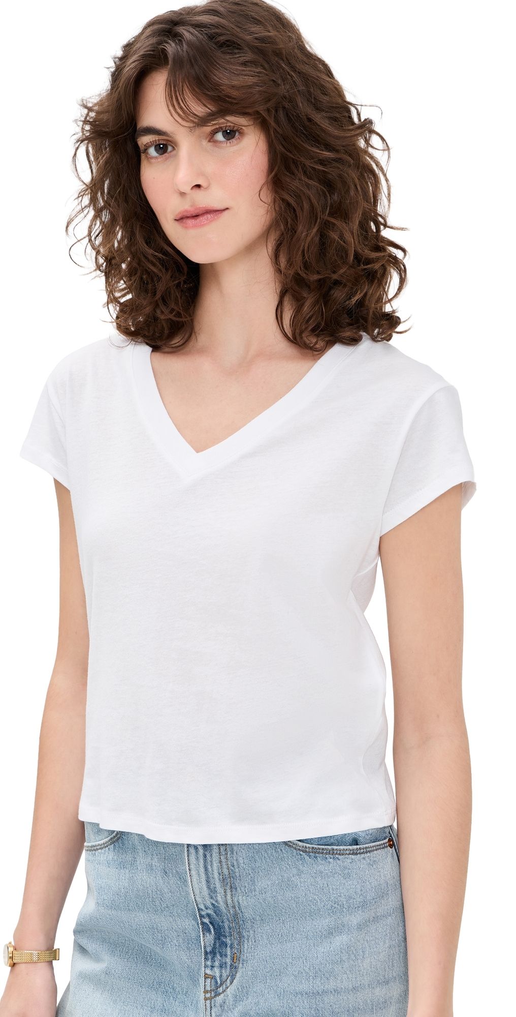 Z Supply Modern V Neck Tee White S