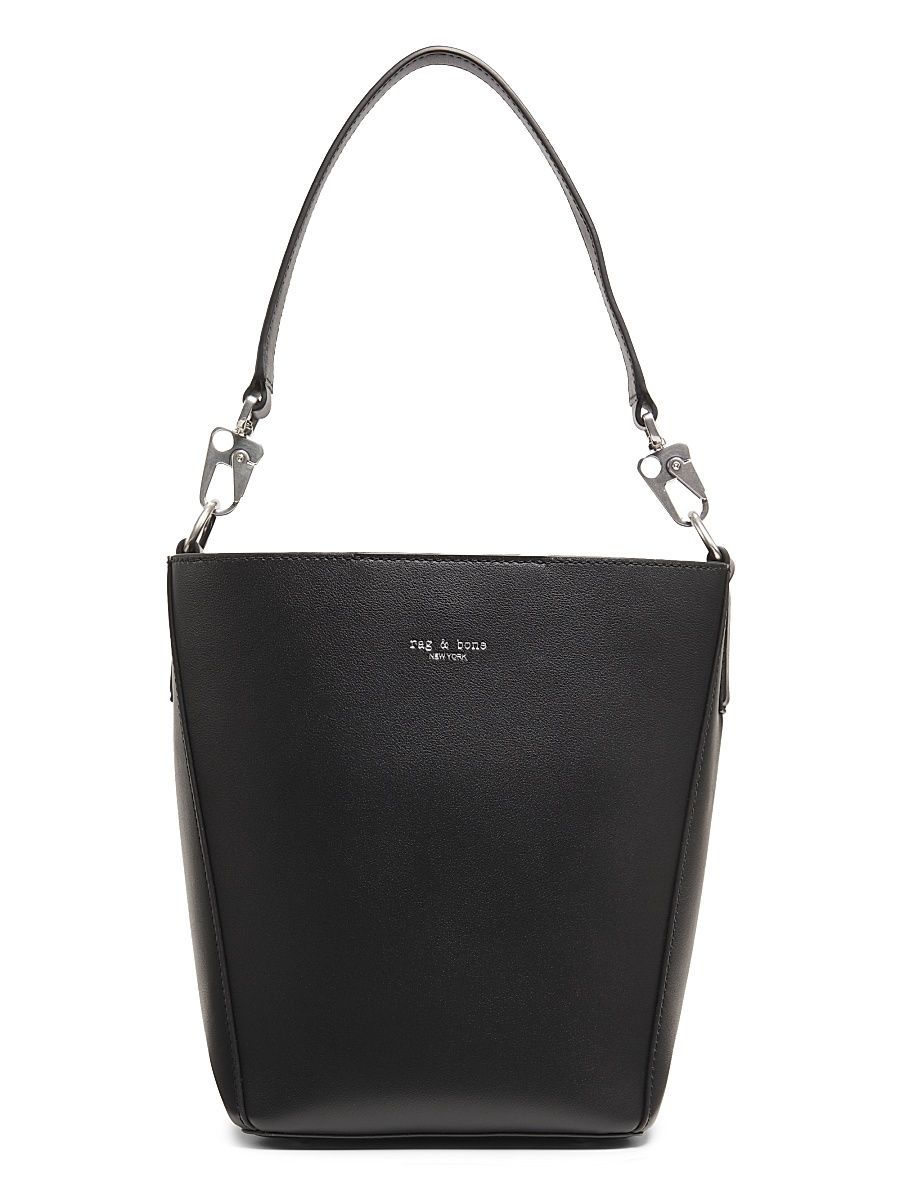 Women's Parker Leather Bucket Bag - Black