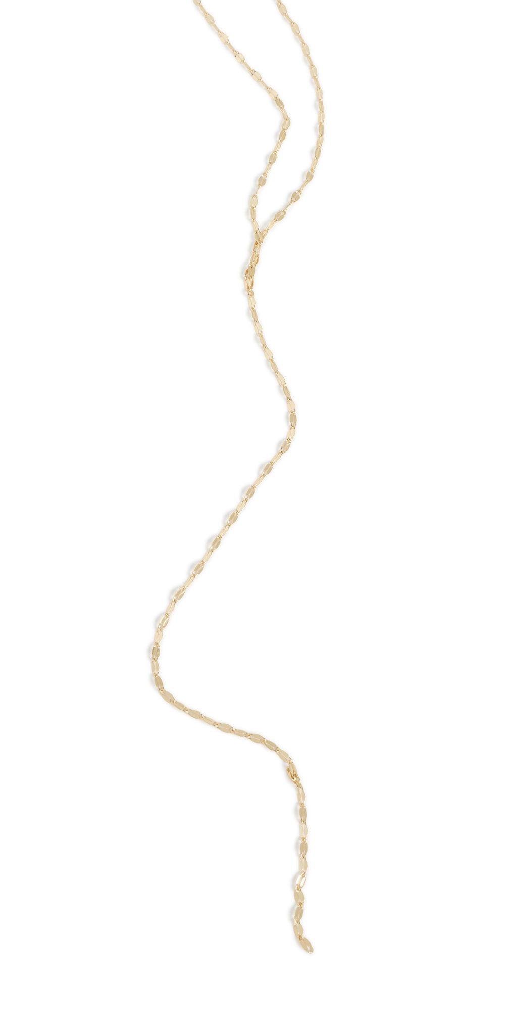SHASHI Italian Diamond Cut Lariat Necklace Gold One Size