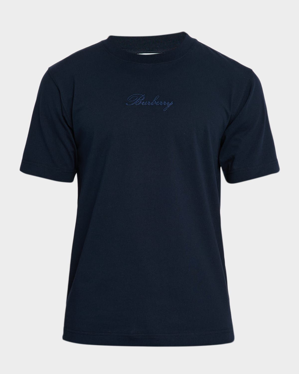 Men & apos;s Check Cursive Logo Cotton T-Shirt