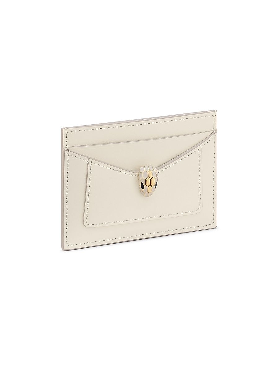 Women's Serpenti Forever Leather Card Case - Perla White