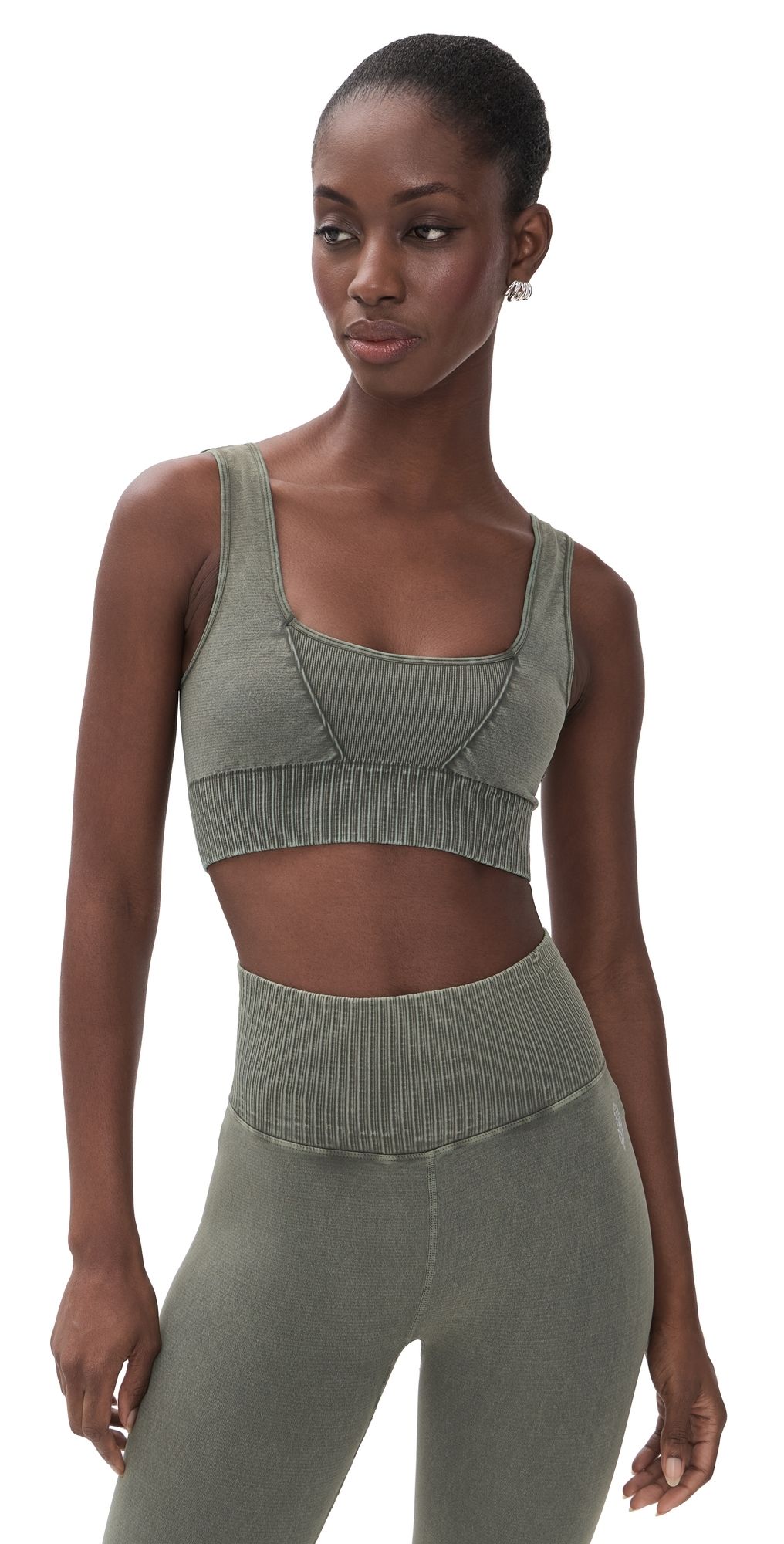 FP Movement Square Neck Good Karma Bra Washed Terrain XL