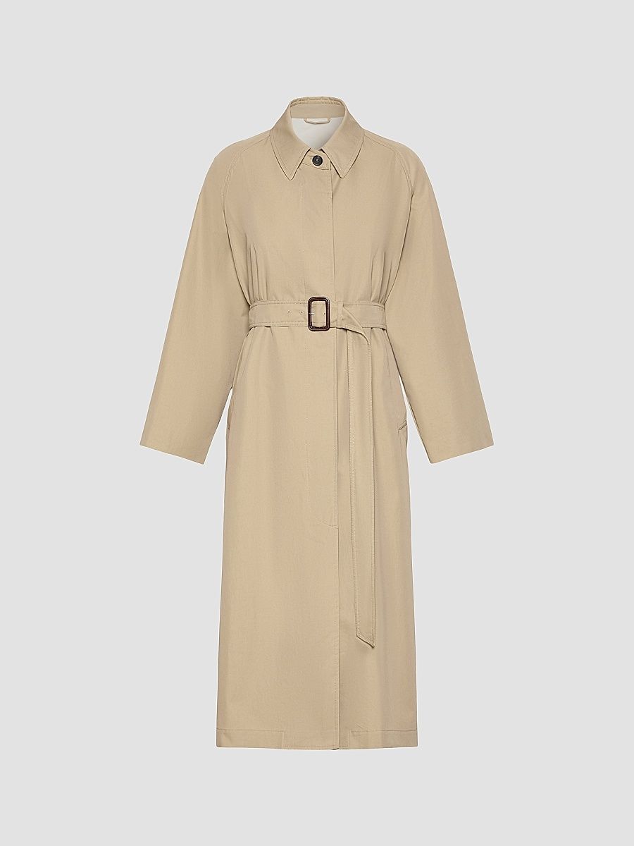 Women's Water Repellent Gabardine Trench Coat - Beige - Size 10