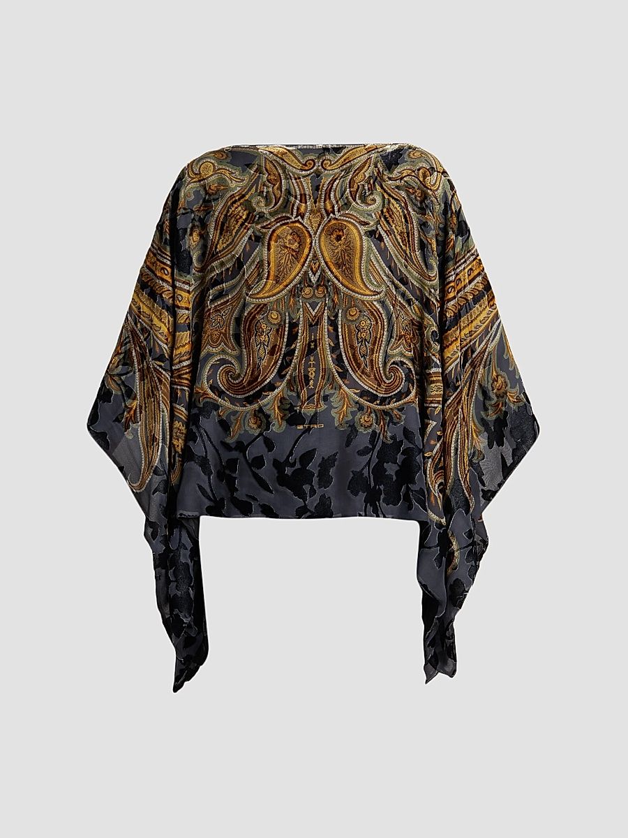 Etro Women's Paisley Draped Poncho - Multi