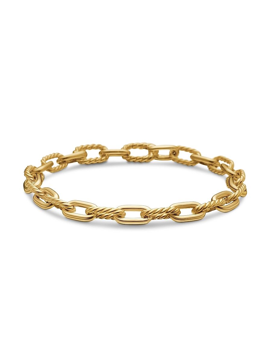Women's DY Madison Chain Bracelet in 18K Yellow Gold, 6mm - Gold - Size Large